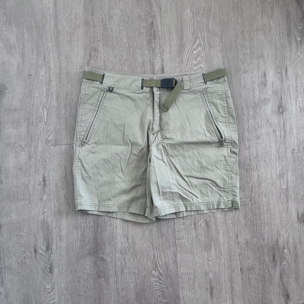 Roark Shorts Mens 31 Green Campover Shorts Belted Zip Pockets Outdoor Hike